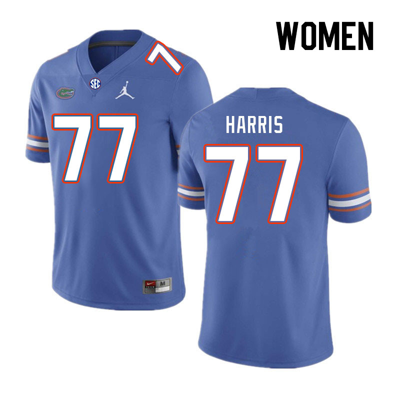 Women #77 Knijeah Harris Florida Gators College Football Jerseys Stitched Sale-Royal